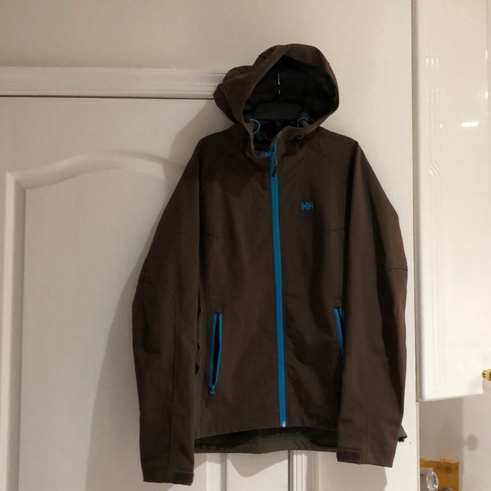 Helly Hansen L brown turquoise jacket worn once